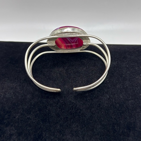 Pink Botswana Agate Sterling Silver Cuff - Picture 3 of 4